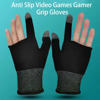1 пара игровых перчаток с двумя пальцами, супер защита от пота, без задержек, высокопроницаемые перчатки с чувствительным сенсорным экраном