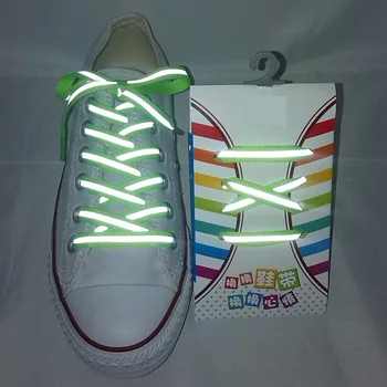 1 пара многоцветных молодых модных индивидуальных защитных флуоресцентных предупреждающих двойных светоотражающих боковых шнурков
