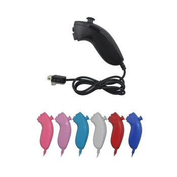10 шт. в партии, 7 цветов, Нунчаки для Wii, пульт дистанционного управления для Wii Gamepad, совместимый с Motion Plus