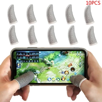 10 шт., Перчатки для мобильных игр с защитой от пота, рукав для пальцев с сенсорным экраном, рукав для пальцев
