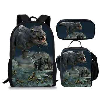 3 шт./компл. Рюкзак с динозаврами и драконами, Повседневные школьные сумки Для мальчиков и девочек, Подростковые Mochila Bolsa