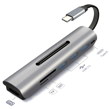 7 в 1 USB 3.1 Type-C Концентратор с 4k Hdmi 3 Портами USB 3.0 Устройство чтения карт SD/TF Type C PD Адаптер для Зарядки Жесткого диска Huawei P20