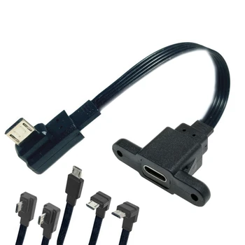 90-угольный разъем Type-C для Micro-B Micro USB ВВЕРХ и вниз, влево и вправо, USB-зарядное устройство для передачи данных, otg кабель-адаптер