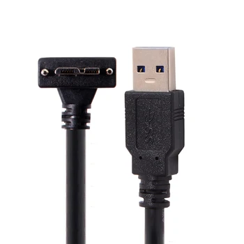 CY 1,2 м с винтовым креплением Micro USB под углом 90 градусов к кабелю передачи данных 3.0 для промышленной камеры
