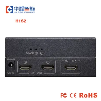 H1S2 Mini 3 порта 1080p 4k Splitter Box HD Video Splitter 3D Адаптер 1x2 HDCP-Стриппер Усилитель мощности сигнала для HD-Совместимости