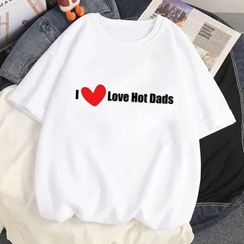i love hot dads top мужская летняя футболка с рисунком аниме, забавная одежда для мужчин