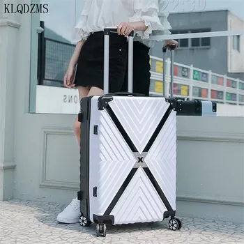 KLQDZMS 20/24/26 дюймов новый ABS чемодан на колесиках, ручная кладь на колесиках, модный дорожный багаж для мужчин и женщин, ручная кладь на тележке