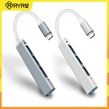 RYRA 4 Порта USB 3.0 концентратор, Мультиразветвитель, OTG Адаптер, Высокоскоростной разветвитель Type C для ПК Xiaomi Lenovo Macbook Pro, Компьютерный аксессуар