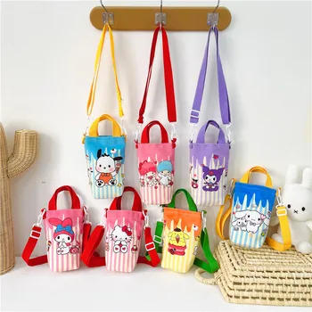 Sanrio Детская Уличная сумка для воды Цилиндрические сумки на плечо Hello Kitty Kulomi Melody с мультяшным принтом для девочек