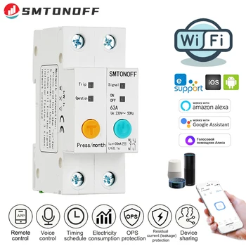 SMTONOFF Ewelink WIFI Smart Energy Meter Мониторинг учета кВтч Защита от утечки Дистанционное управление Реле таймера для умного дома