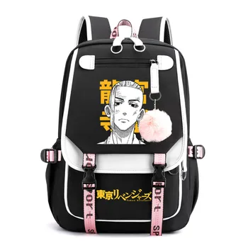 Tokyo Revengers школьный рюкзак для подростков, повседневная сумка с мультяшным принтом, детский рюкзак, дорожная сумка на открытом воздухе, USB-сумка