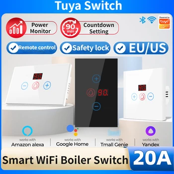 Tuya Smart Switch 4400 Вт 20A Монитор Питания С Таймером WiFi Бойлер Водонагреватель Кондиционер ЕС/США Работает Для Alexa Google Home