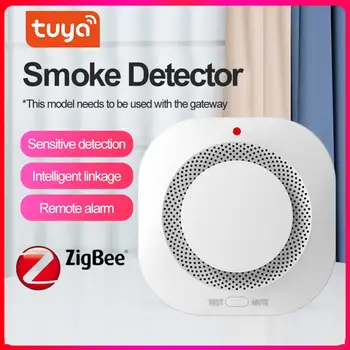Tuya Smart Zigbee/wifi Детектор дыма, интеллектуальная пожарная сигнализация, прогрессивный звук, фотоэлектрический датчик дыма, работа с концентратором Tuya Zigbee