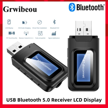 USB Bluetooth Приемник Передатчик Аудио Bluetooth 5,0 Адаптер Для Автомобильных ПК ТВ HD HiFi Рецепторов Беспроводной Адаптер LCD 3,5 ММ AUX