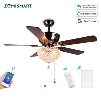 Zemismart WiFi Tuya Fan Light APP control Пульт дистанционного управления Alexa Google Home Голосовое управление
