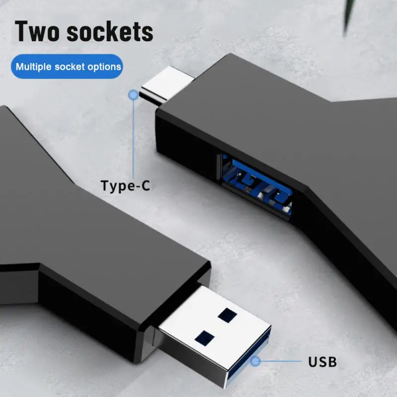 1-8 шт. USB 3,0 Концентратор USB 2,0 Мини Y-образный 3-В-1 USB-C Концентратор Мульти USB Разветвитель Концентратор Использовать Адаптер Питания Удлинитель Для ПК Компьютер