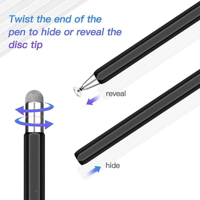 Универсальный металлический вращающийся стилус 2 в 1, карандаш для Apple Ipad, сенсорные ручки для настольного телефона Android, аксессуары Xiaomi Huawei