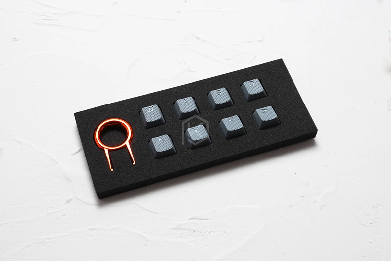 набор резиновых игровых колпачков для ключей taihao Прорезиненные колпачки для ключей Doubleshot Cherry MX OEM Profile, просвечивающий Набор из 8 пурпурно-голубых