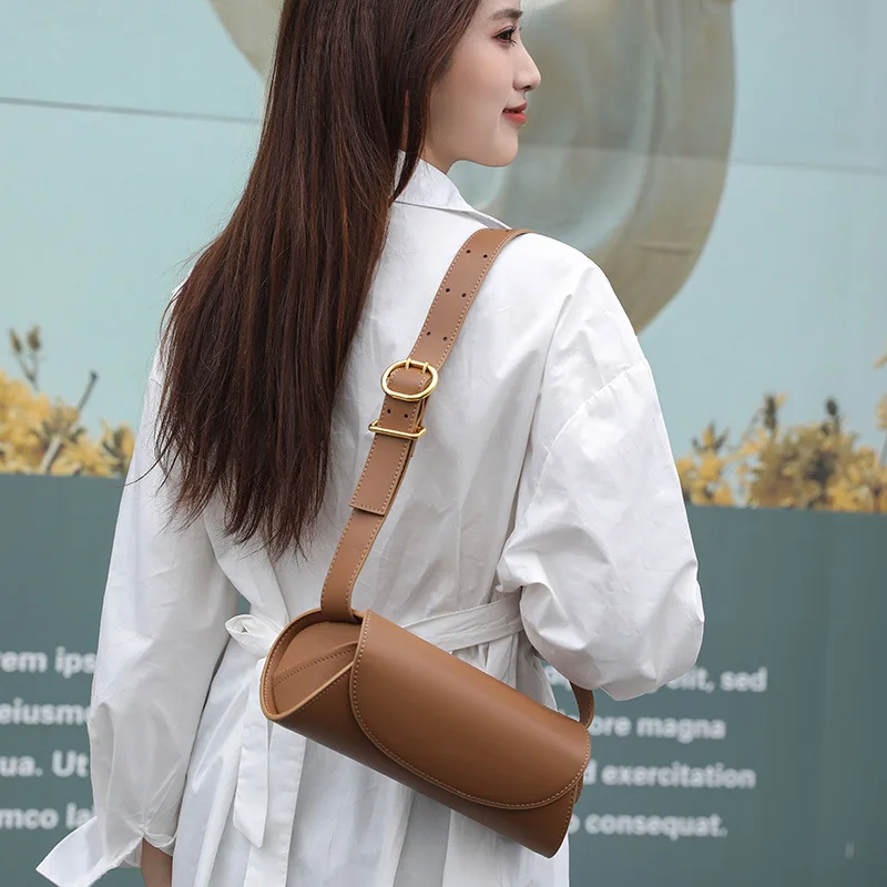 Кожаная женская сумка, новая высококачественная сумка на одно плечо, сумка через плечо, большая вместительность, Простая роскошная мода в стиле ретро