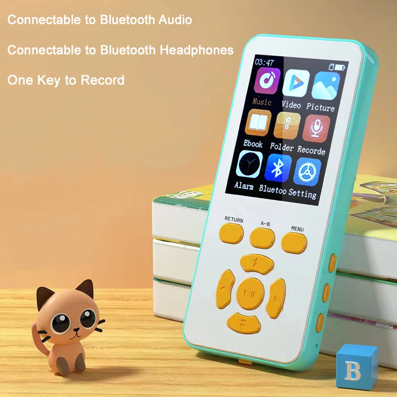 Telele X80 HiFi MP3/MP4 Музыкальный плеер 2,4-дюймовый ЖК-экран 200 часов Музыкальный плеер Bluetooth Walkman Рекордер С будильником