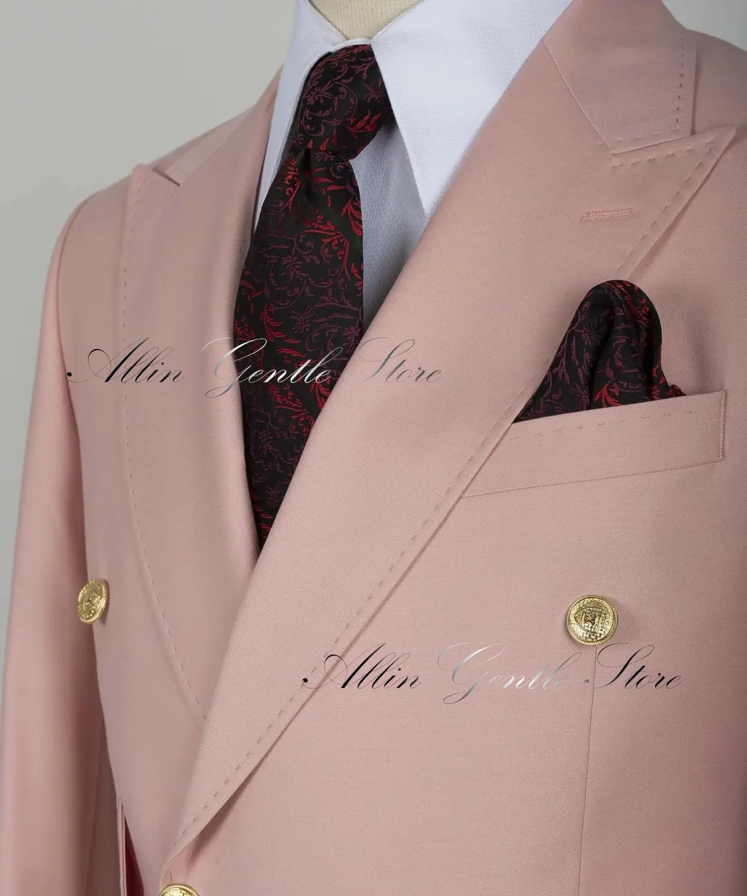 Светло-розовое Модное Деловое Вечернее Платье, сшитое на заказ, Мужской блейзер, Костюмы для Офиса (куртка + брюки)