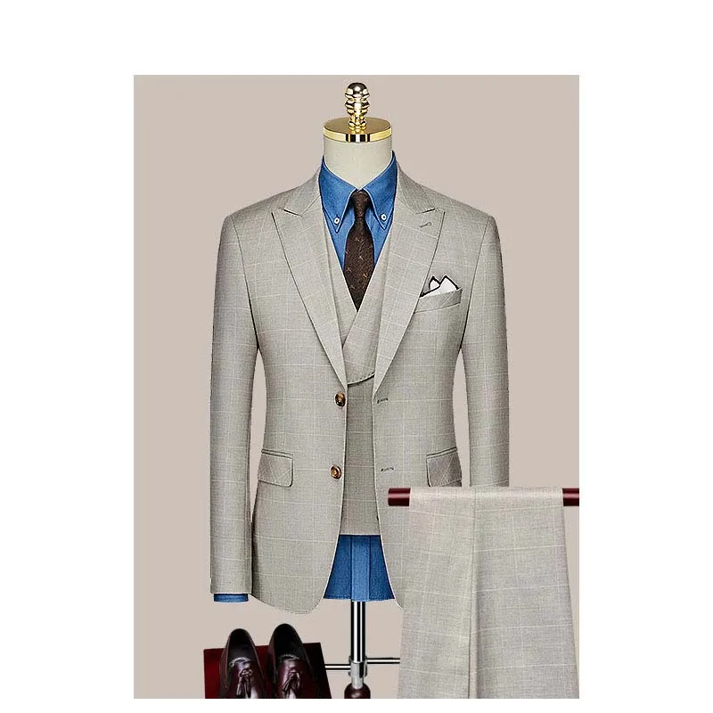 Сшитое на заказ Свадебное платье Жениха, Блейзер, Брюки, Деловые Классические брюки высокого класса SA05-96999