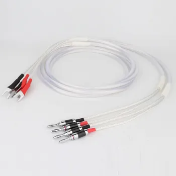 Аудиофильский аудиокабель HIFI Акустический кабель 99,999% 5N из монокристаллической меди OCC, посеребренный акустический кабель, штекер типа 