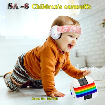 Детские наушники SA-8 для детей от 0 до 3 лет, звуконепроницаемые, защищающие от шума, Для спокойного сна в полете, Удобные защитные наушники с защитой от шума