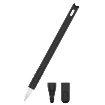 Для Apple Pencil Чехол для ручек 2-го поколения, Устойчивый К падению Защитный Чехол, Мультяшный Силиконовый Чехол для ручек, черный