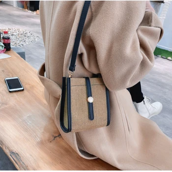 Женская Модная Маленькая сумка через плечо, Женская Трендовая сумка для мобильного телефона INS, Мини-холщовая сумка-мессенджер для девочек