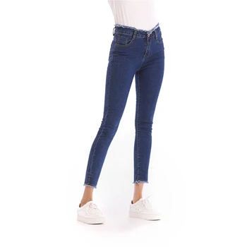 Женские джинсы-скинни с высокой талией, джинсы для мам, Синие Женские Джинсы-стрейч с высокой эластичностью, облегающие повседневные джинсовые брюки-карандаш для стирки