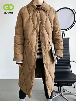 Женские пальто GOPLUS 2023, Зимняя куртка в Корейском стиле с Подкладкой, Парки Argyle, Женские Парки Jassen Doudoune Longue Pour Femme