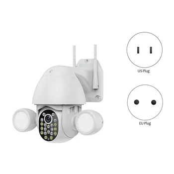 Камера с прожекторным освещением для наружного наблюдения за человеком, камера с прожекторным освещением для Google Home, штепсельная вилка США