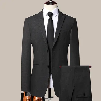 Мужская официальная одежда, профессиональный приталенный деловой повседневный костюм