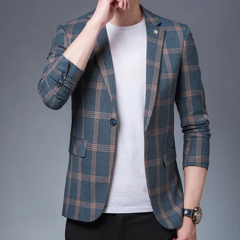 Мужской костюм, пальто, осенний корейский модный повседневный маленький костюм, офисная профессиональная сетка, новинка 2023, цена за единицу, пальто, 4XL 5XL