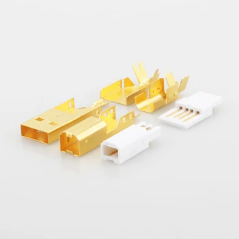 Новый Высококачественный позолоченный USB-разъем USB A + USB B Тип A-B Штекер для USB-кабеля DIY тайваньского производства