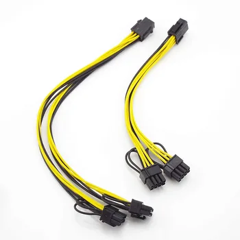 НОВЫЙ кабель разветвителя питания PCI-E с 6 контактами на двойной 6 + 2-контактный (6-контактный / 8-контактный) Видеокарта PCIE PCI Express с 6 контактами на двойной 8-контактный кабель питания