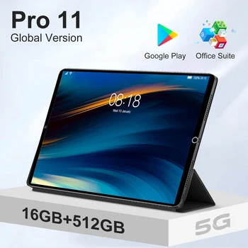 Оригинальный Android Pro 11 Pad 10,1 Дюймов HD 16 ГБ ОЗУ + 512 ГБ ПЗУ MTK6797 ПК 5G Двойная карта WIFI Google Play GPS Новый Глобальный Планшетный ПК