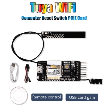 Переключатель сброса питания компьютера Tuya PCIE Card Wifi + Антенна + Наклейка Для настольного компьютера APP Control Для Google Home, Echo