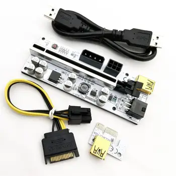 Плата расширения Трехинтерфейсный Удлинительный кабель 6pin для Белой платы Pci-e X1-X16 Linux/Xp/Win7 8 10 Pci-e X1-Pcie X16 60 см