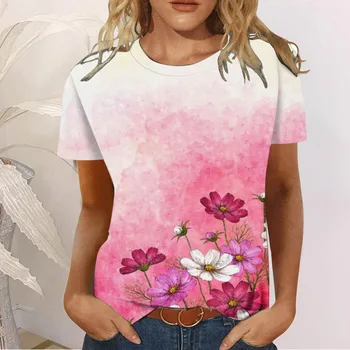 Повседневная рубашка для женщин, Подходящая уличная одежда с цветочным принтом, рубашка для фитнеса, Свободная уличная одежда, уличная одежда 90-х годов, Винтаж