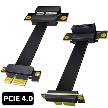 Полноскоростной 4,0 Кабель-удлинитель PCI-E X1 90 ° Вправо Удлинитель видеокарты 1x к 1x Экранированному удлинителю PCI Express Riser для графического процессора