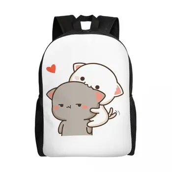 Пользовательские рюкзаки Peach Eating Goma Mochi Cat Nom, женская и мужская мода, сумка для книг для колледжа, школьные сумки