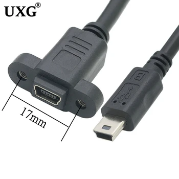 Разъем Mini USB USB 2.0 для подключения кабеля-удлинителя Mini USB 2.0 с Шагом 17,5 мм с винтами Отверстие для крепления на панели 0,25 м