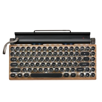 Ретро Клавиатура для пишущей машинки Беспроводная Механическая клавиатура Bluetooth 83 Клавиши Компьютерная клавиатура Для Игр на портативных ПК