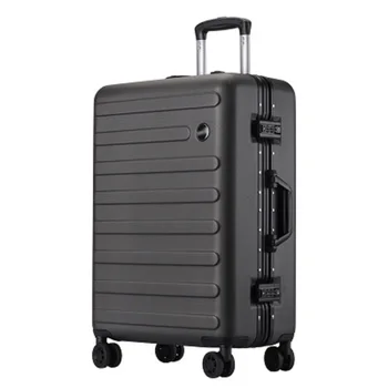 Сверхлегкий чемодан на колесиках с рамой из 100% алюминия, индивидуальный деловой однотонный износостойкий чемодан
