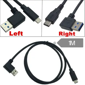 Стандартный кабель передачи данных USB3.0 Type-C 90 градусов, соединительный кабель для зарядки данных ноутбука