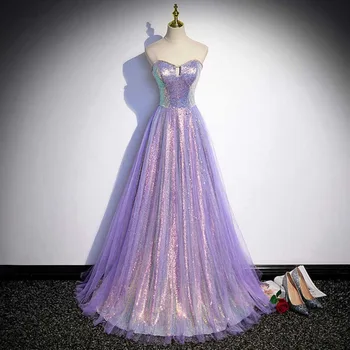 Фиолетовое Платье-труба С Блестками, Сексуальные Легкие Роскошные Женские Свадебные Платья, Вечернее Платье, Облегающее Платье, Vestidos De Noche Juveniles