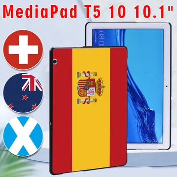 Чехол Для Huawei MediaPad T5 10 10,1 Дюймов/MediaPad T3 8,0/T3 10 9,6 Дюймов с Национальным флагом, Жесткий Чехол для планшета + Бесплатный стилус