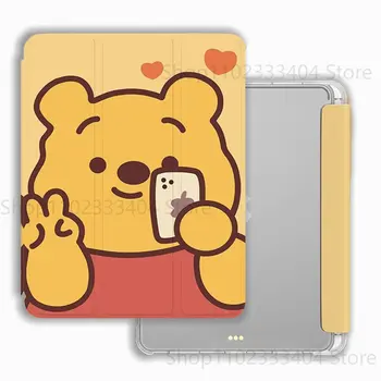 Чехол для планшета Disney Winnie the Pooh для iPad Air 1 2 3 iPad Mini 4 5 6 iPad Pro 2022 12,9 дюйма с Трехстворчатым гнездом для ручки, Защитный чехол
